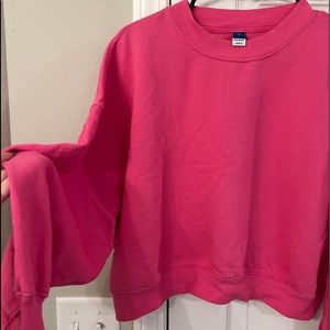 Hot Pink Cropped Sweatshirt